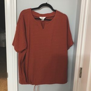 CJ banks rust knit blouse